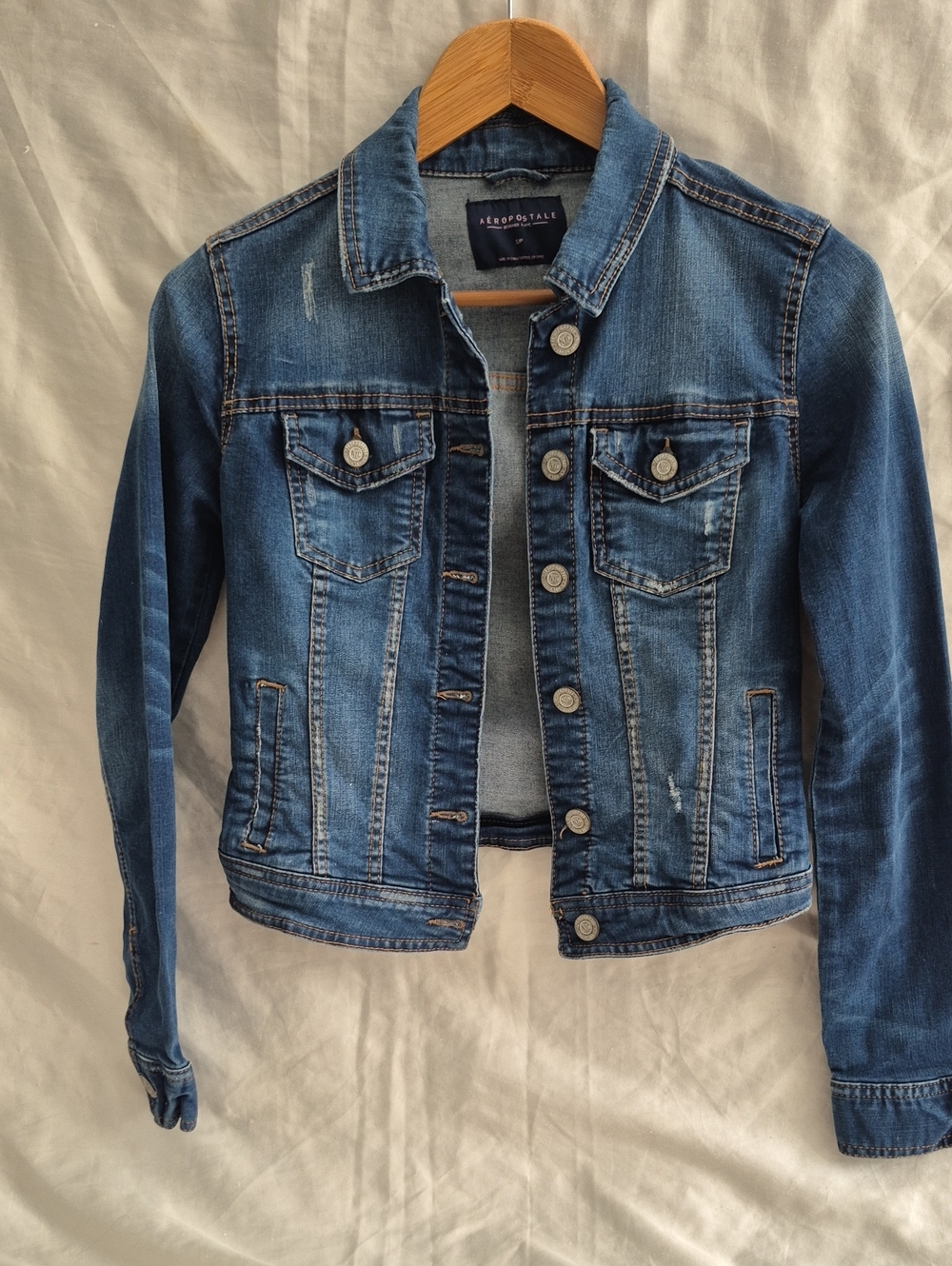 Aeropostale Girls Washed Blue Denim Jacket